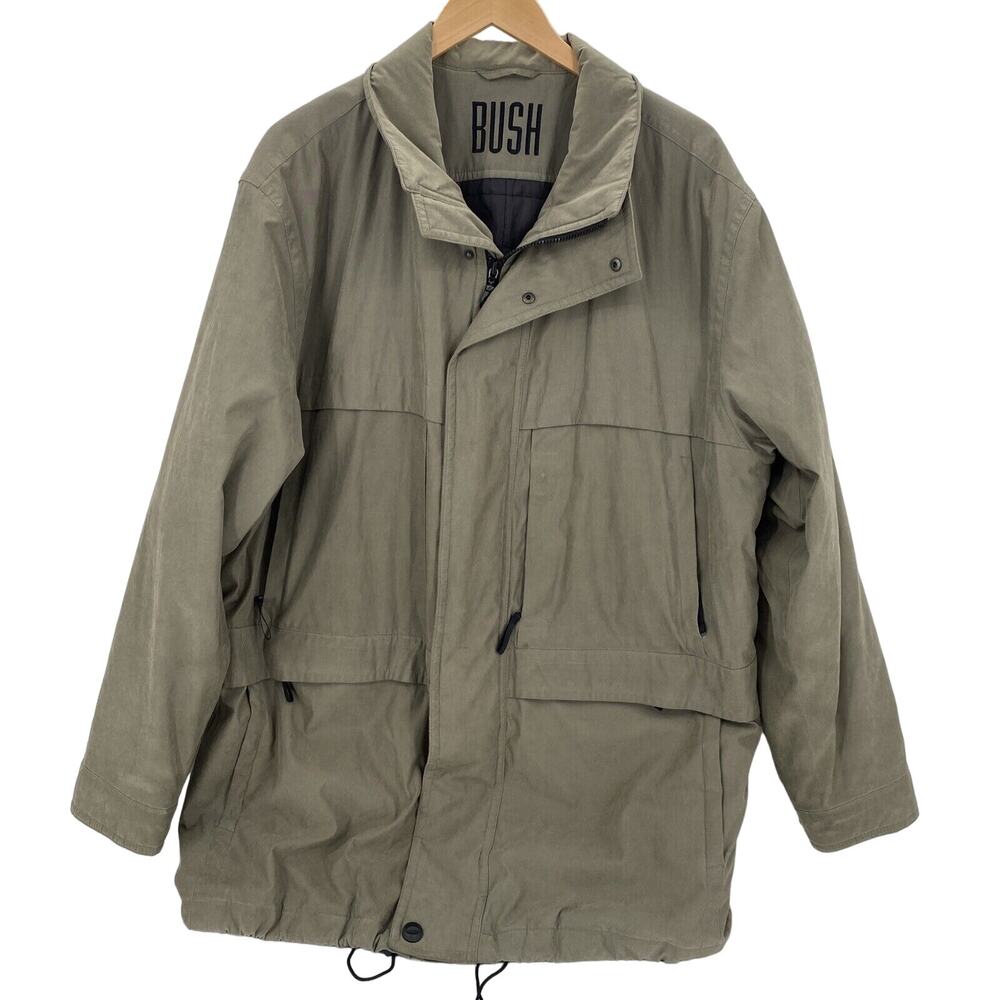 Bush Coat Mens XL Thermore Thermal‎ Insulation Full Zip Khaki Tan Long Sleeve